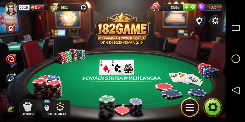 Tampilan utama 182GAME dengan gameplay poker yang menarik.