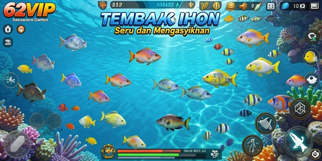Gameplay seru menembak ikan dengan grafis memukau.