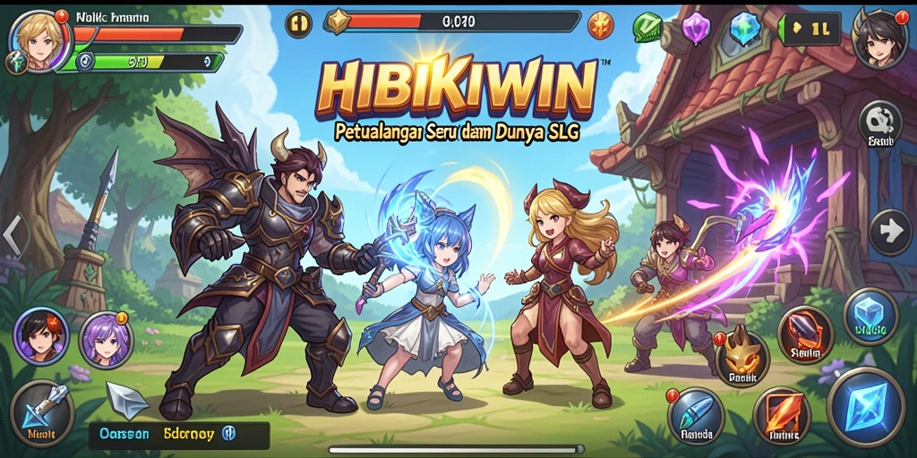 Tampilan gameplay seru dalam HIBIKIWIN yang penuh strategi.