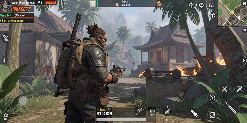 Gameplay memukau HOKAGE77 saat aksi pertempuran seru.