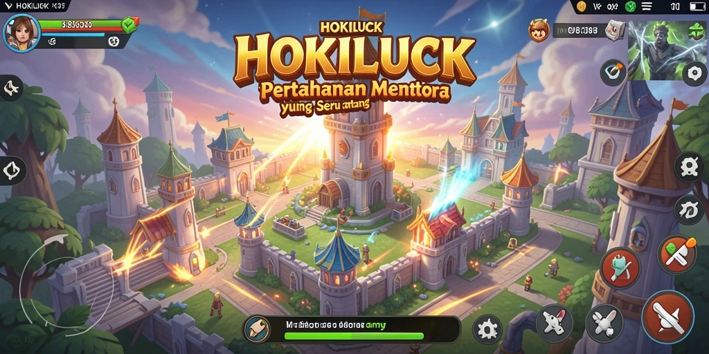 Tampilan gameplay HOKILUCK yang seru dan mendebarkan di Tower Defense.