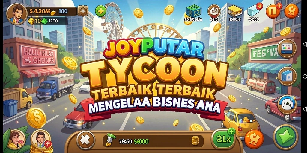 Screenshot menunjukkan gameplay seru saat membangun bisnis Tycoon.