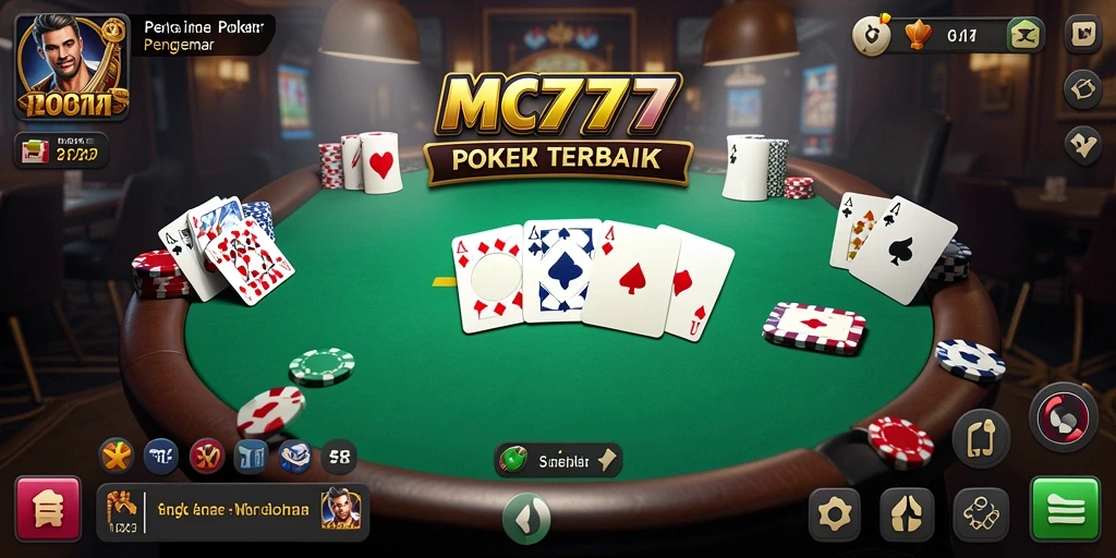 Tampilan gameplay menarik dari MC777 yang penuh aksi poker.