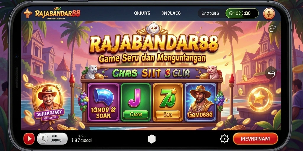 Tampilan menarik dari gameplay slot RAJABANDAR88 yang penuh warna.