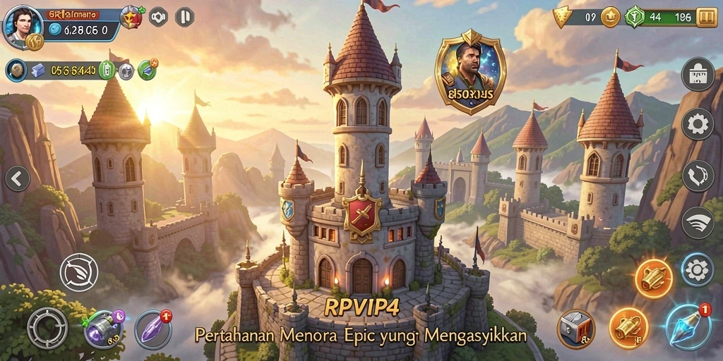 Tampilan gameplay RPVIP4 yang seru dalam mengatur pertahanan menara.