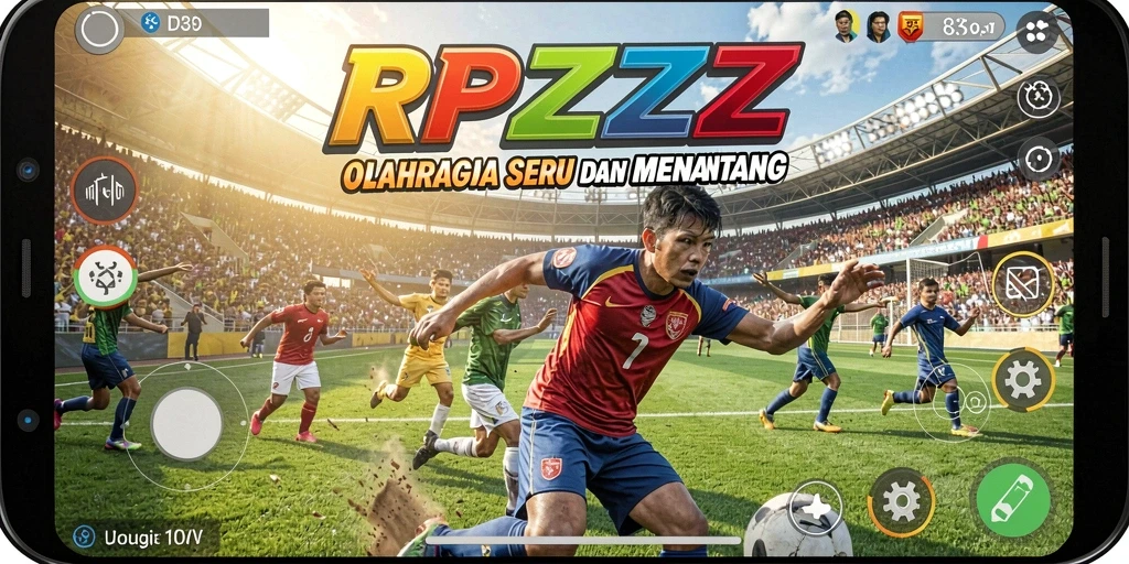 Tangkapan layar gameplay seru dari RPZZZ yang menampilkan aksi olahraga.