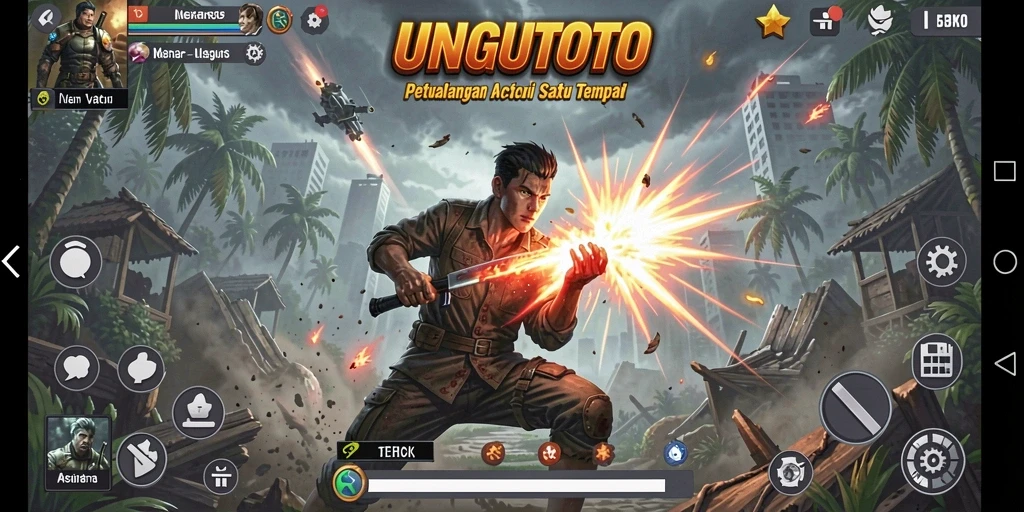 Screenshot gameplay UNGUTOTO yang menunjukkan aksi seru dan mendebarkan.